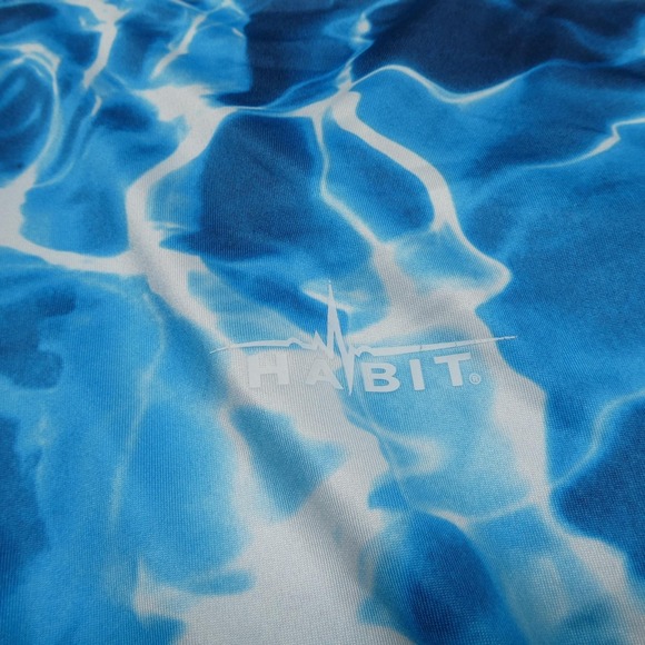 Habit Shirt Mens 2XL Blue Quarter Zip Solar-Factor UPF 40+ Fishing Performance - Picture 2 of 9